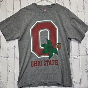 Ohio State Buckeyes Gray‎ TShirt Large Graphic Logo Sz Medium Hanes Basketball